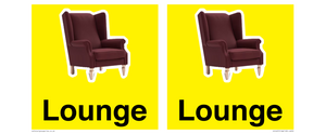 Lounge Dementia Friendly Yellow SIgn